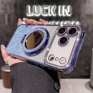 HTUTWOO Magnetic Case for iPhone 17/17 Air/17 Pro/17 Pro Max with Mirror, Bling Sparkly Diamond Phone Protective Cover - 1 of 4