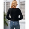 Clearlove Women's Cropped Cardigan Long Sleeve Soft Knit Rib Button Down Sweater - 3 of 4