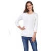 WhizMax Women Fitted Round Neck 3/4 Sleeve Button-Up Knit Cardigan - 2 of 4