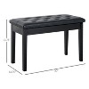 Aghana Digitals Black Duet Piano Bench with Faux Leather Tufted Cushion, Sturdy Wood Frame & - 2 of 4