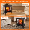 QingMoon 21" Electric Fireplace Stove, Three-Sided Freestanding Fireplace Heater with Remote Control, Overheating Protection, 1400W for Living Room - 3 of 4