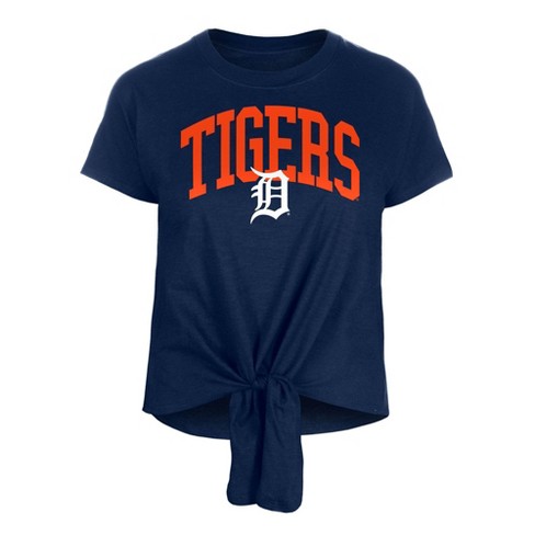 Mlb Detroit Tigers Women s Front Knot T shirt S Target