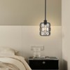 PAKOKULA 1-Light Matte Black Pendant Light with Open Metal Circle Cage and Clear Glass Shade - 2 of 4