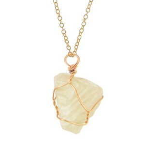 Natural Stone Chain Irregular Healing Crystal Raw Quartz Handmade Wrapped Gemstone Necklace for Women Men - 1 of 4