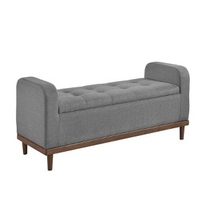 NicBex Modern 50" Storage Bench Wood Accent Stools with Button Tufted for Bedroom and Entryway - 1 of 4
