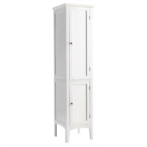 Tangkula Tall Freestanding Bathroom Storage Cabinet With 5-tier&2 Doors ...