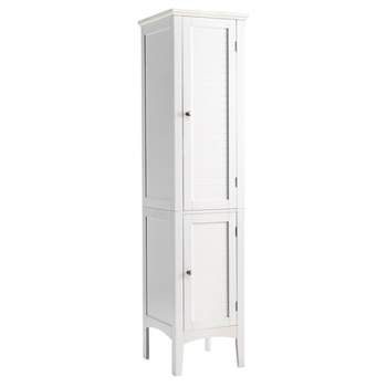 Tangkula Tall Freestanding Bathroom Storage Cabinet with 5-Tier&2 doors for living room&bathroom