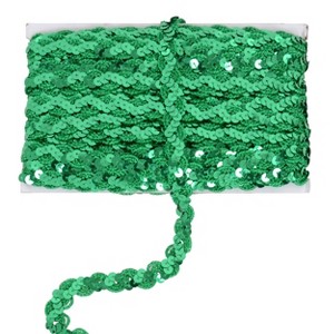 Sequin Braid Trim, 0.6 Inch Wave Sequin Strip, Glitter Metallic Paillette Sequin Ribbon, Sewing DIY Bling Fabric, 27 Yards - 1 of 4
