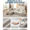 107" L Shaped Convertible Sectional Sofa, Upholstered Modular Sofa with Deep Seat, No Assembly Required Sleeper Sofa for Living Room - 3 of 4