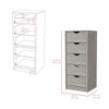 CAVINAS  5 Drawers Dresser for Bedroom, Modern Style Drawers with Free Handle for Kids Room,Living Room,Entry and Hallway,Gray/White/Black - 3 of 4