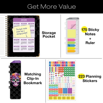 Global Printed Products Hardcover CY 2025 Fashion Planner - 8.5"x11" (Sugar Skull)