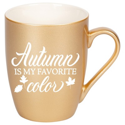 Elanze Designs Autumn Is My Favorite Color Vegas Gold 10 ounce New Bone China Coffee Cup Mug