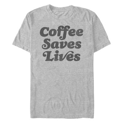 Men's Lost Gods Coffee Saves Lives  T-Shirt - Athletic Heather - 3X Big Tall