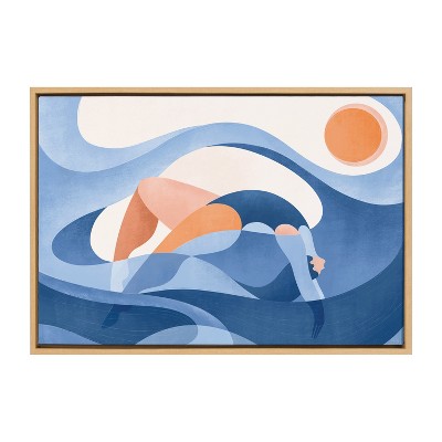 Kate and Laurel Sylvie Let Go Framed Canvas by Maggie Stephenson, 23x33, Natural