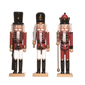 Transpac Wood Regal Nutcracker Set of 3 Christmas Home Decorations - 1 of 1