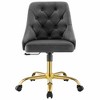 Modway Distinct Tufted Swivel Performance Velvet Office Chair, Gold Gray - 3 of 4