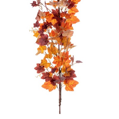 60" Artificial Orange and Red Maple Leaf Fall Garland