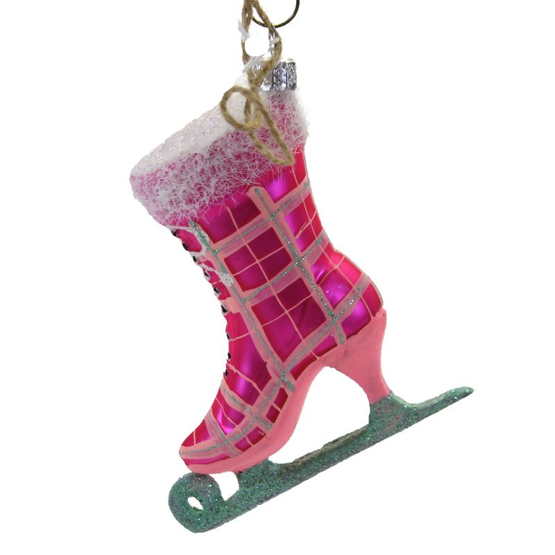 Cody Foster 4.0 Inch Plaid Ice Skate Skating Olympics Blade Tree Ornaments, 3 of 4