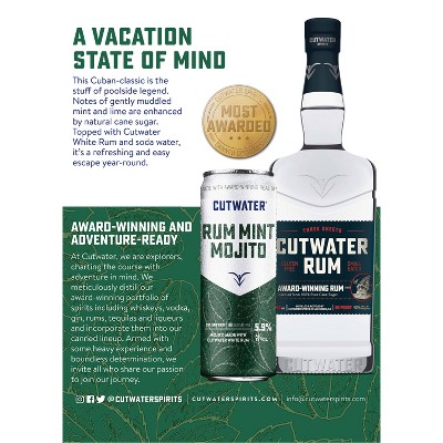 Cutwater Rum Mint Mojito Cocktail - 4pk/355ml Cans