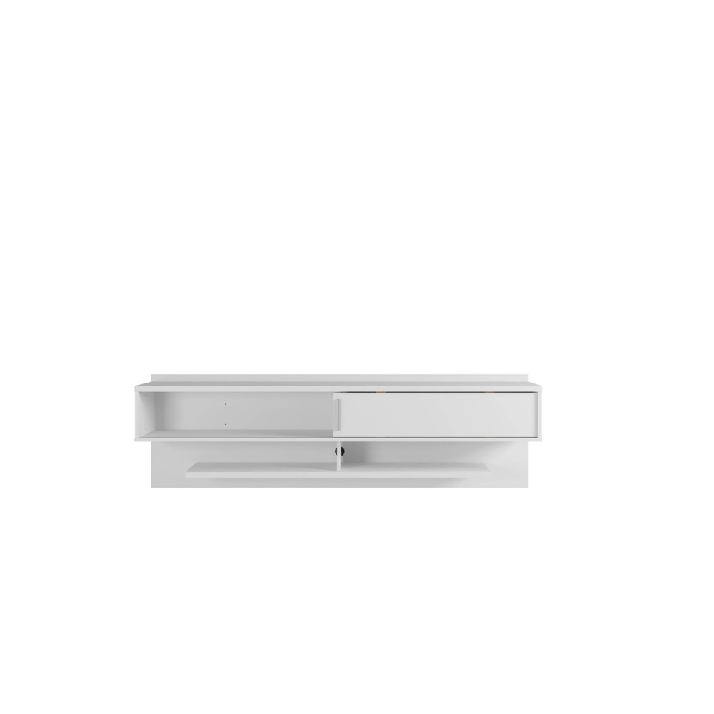 Astor Floating TV Stand for TVs up to 60" White - Manhattan Comfort: Wall Mounted, Cable Management