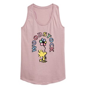 Women's - Peanuts - Woodstock Flower Graphic Racerback Tank - 1 of 4