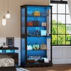Fredees 71" Glass Display Cabinet with Tri-Color Sensor Light, 5-Tier Curio Cabinet with Lockable Storage and Removable Shelves - 3 of 4