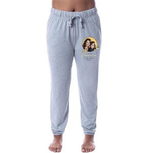 Gilmore Girls Womens' Yellow Daisies Rory Lorelai Sleep Jogger Pajama Pants Grey - 1 of 3