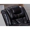 PU Leather Power Recliner with Light Tape Accent - 4 of 4