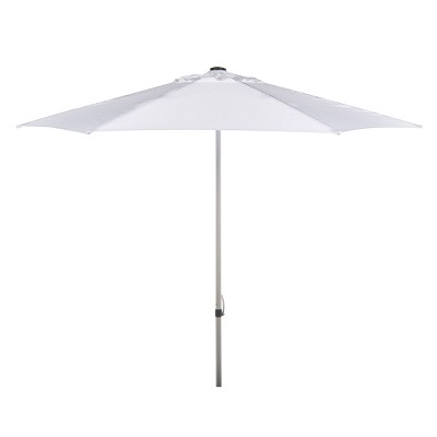 8.6' Round Hurst Push Up Umbrella White - Safavieh