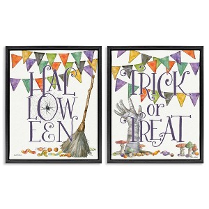 Stupell Industries Spellbound Halloween Phrases 2pc Floating Frame Art Set - 1 of 4