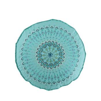 Mirage Teal Embroidered Round Pillow - Levtex Home