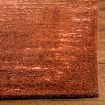 Ivory and Rust Hand-Tufted Wool Runner Rug