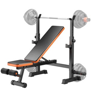 GIKPAL 770lbs 5-in-1 Adjustable Weight Bench ,Multi-Purpose Bench Press Olympic Workout Bench with Squat Rack for Home Gym Full Body Strength Training - 1 of 4