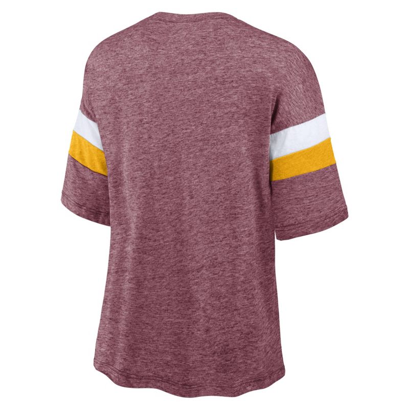 NFL Washington Commanders Women&#39;s Weak Side Blitz Marled Left Chest Short Sleeve T-Shirt, 3 of 4