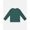 Deux par Deux Girl Organic Cotton Long Sleeve T-Shirt Dark Green - 4 of 4