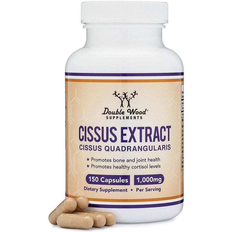 Cissus Quadrangularis Extract - 150 x 500 mg capsules by Double Wood Supplements - Supports Bone and Joint Health, 1 of 6