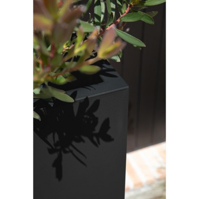 Black Tall Rectangular Plastic Outdoor Planter