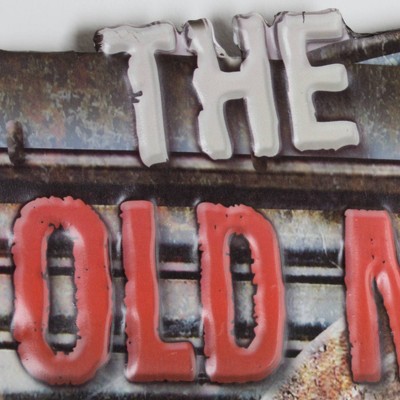 Vintage Metal Garage Sign with Tools and Bold Lettering