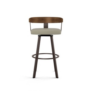 Amisco Lars Upholstered Counter Height Barstool: Faux Leather, Steel Frame, 26" Seat Height - 1 of 4