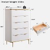 SinCiDo Modern Fluted Drawer Dresser, Gold Accents, Wood TV Stand & Storage Dressers Organizer for Bedroom, Living Room - 2 of 4