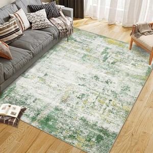 Washable Area Rugs Non Slip Modern Abstract Soft Living Room Carpet for Bedroom Entryway - 1 of 4