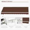 Vynxaria 13' x 8' Retractable Awning - Manual Sunshade for Patio - Coffee Brown - 4 of 4