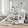 Twin Over Twin House Bunk Bed with Convertible Slide and Storage Staircase - 4 of 4