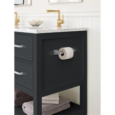 Chrome Geometric Pivoting Double Post Toilet Paper Holder