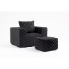 Grungis Comfy Corduroy Sofa Couch with Ottoman,Indoor 1-Seater Sofa with All-Compressed Design,Modern Sofa for Living Room Furniture - 3 of 4