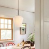 Rennnsan Quinmere 10"W 1-Light Lantern Linen Country Dimmable Pendant in Black - 2 of 4