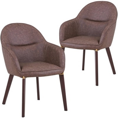 Elias Dining Chair Upholstered in Velvet and Powder Coated Legs Set of 2, Beige