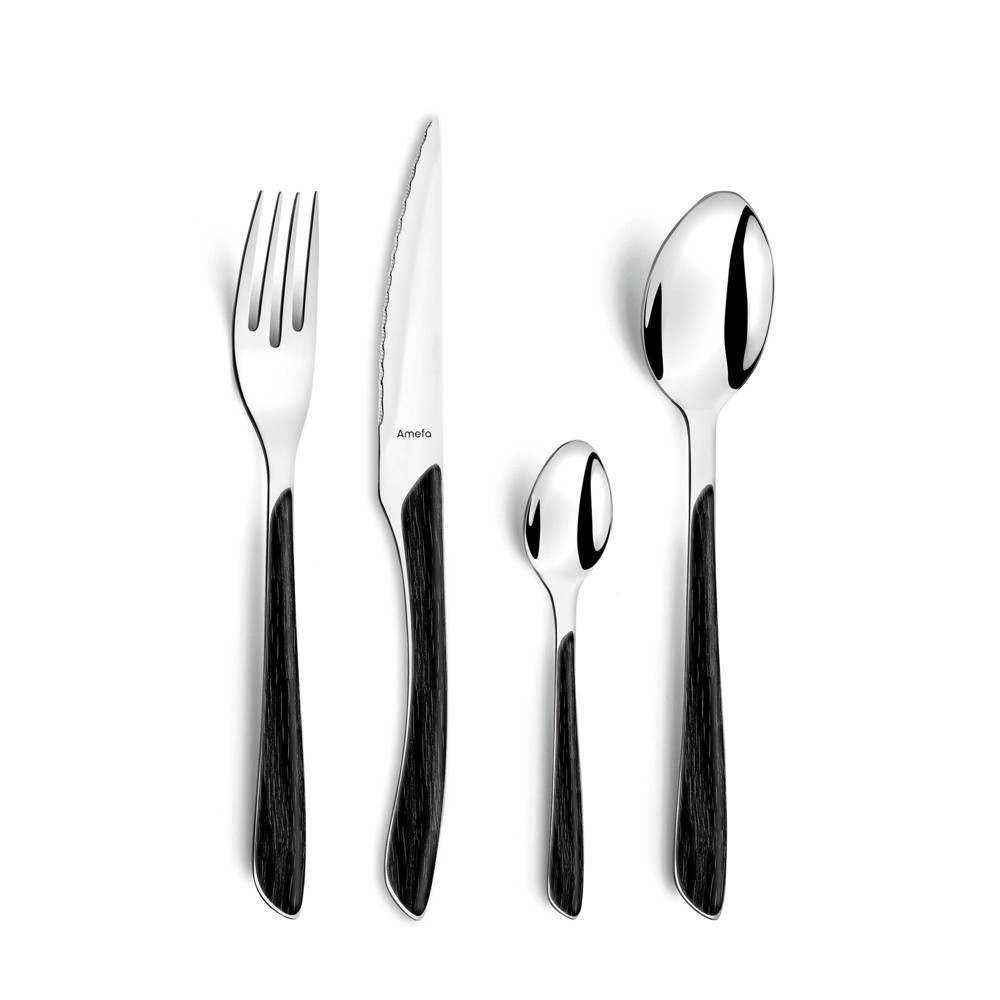 Amefa 24pc Eclat Nature Flatware Set Black