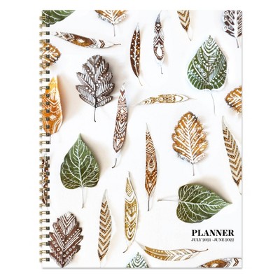 2021-22 Academic Planner 8.5" x 11" Stems & Leaves Daily/Weekly/Monthly - The Time Factory