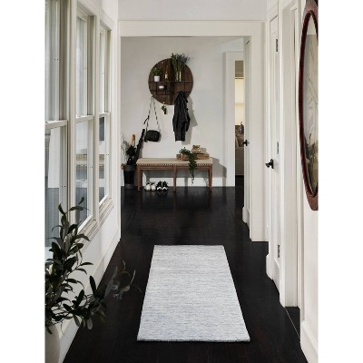 Light Grey Hand-Tufted Wool Rectangular Area Rug 5' x 8'